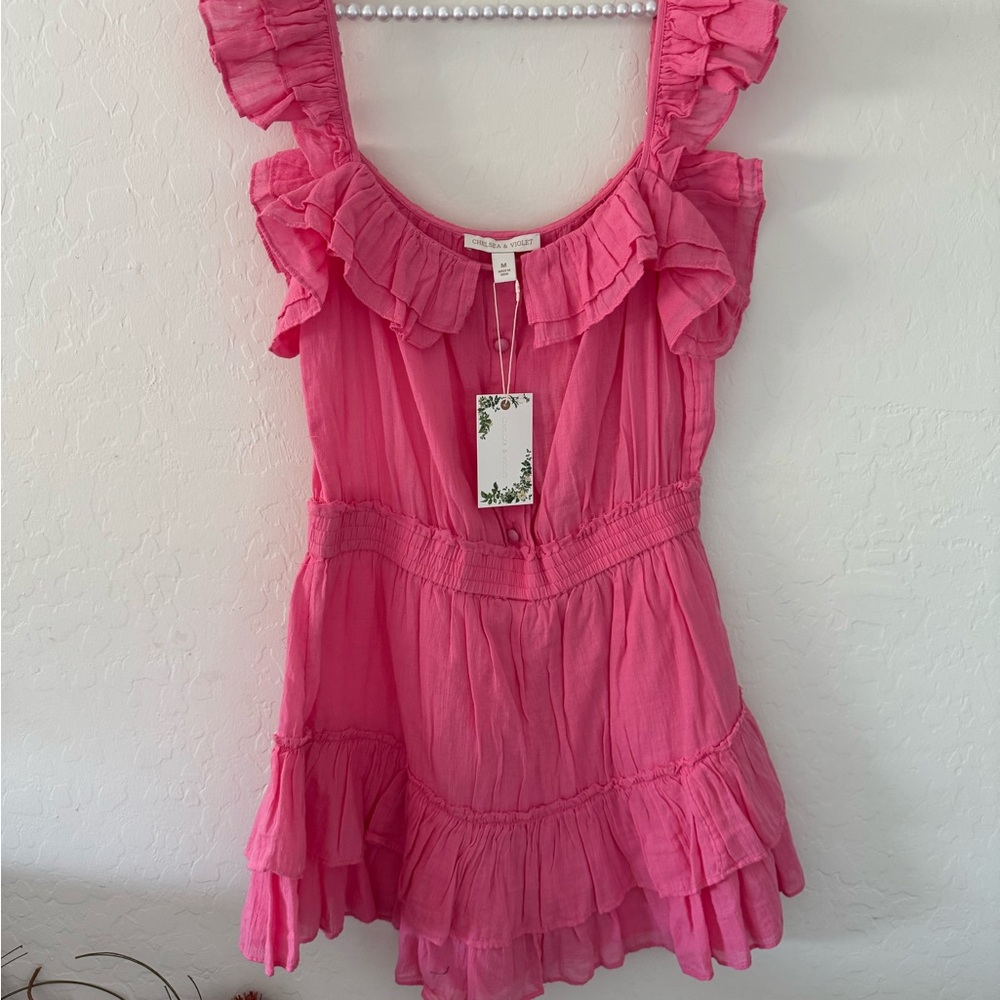 Chelsea & Violet -Pink Ruffle Romper - Picture 4 of 4